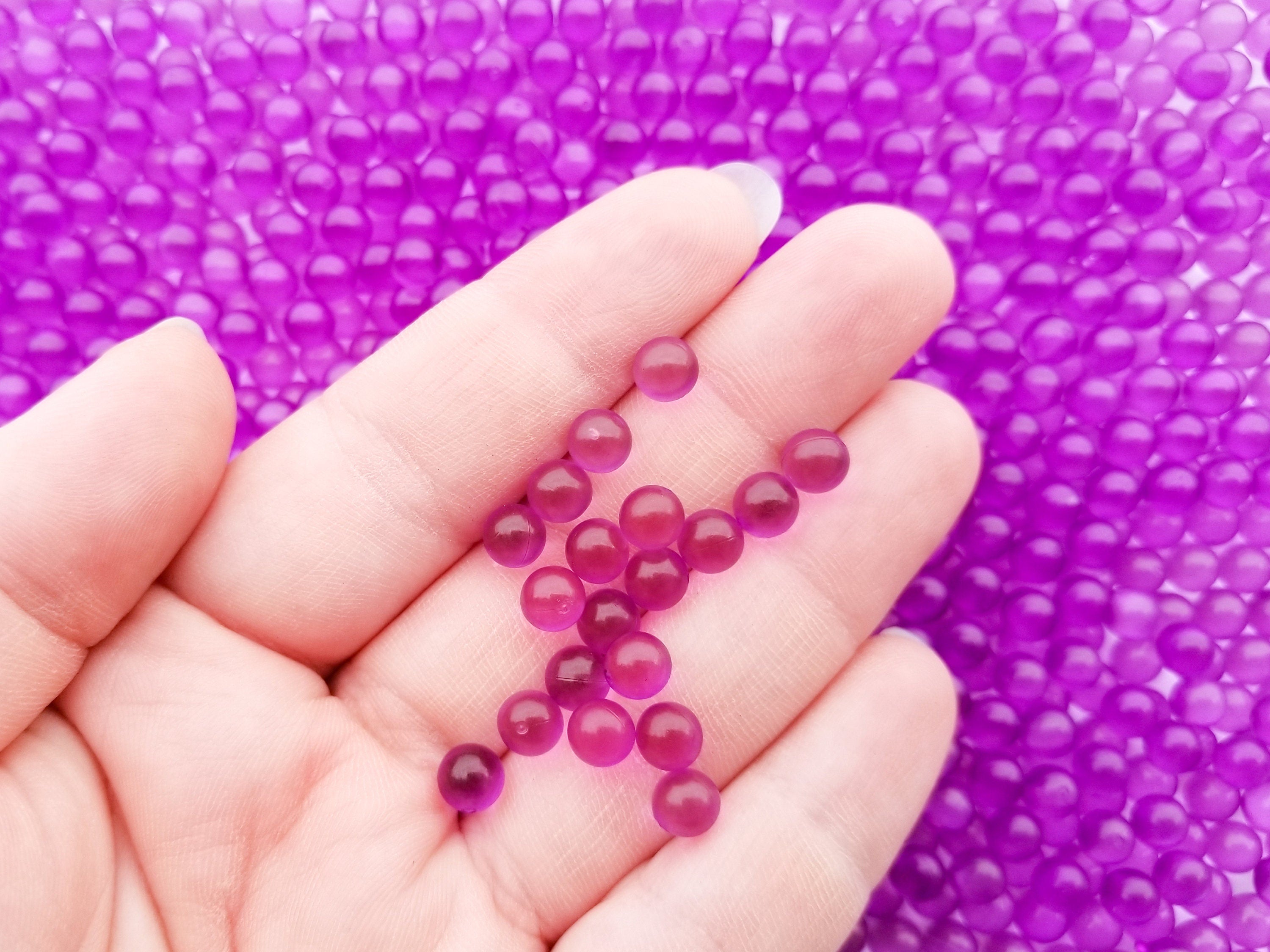 Translucent Pearls Purple 6mm Translucent Pearls, Popping Boba Resin Gumball Pearls, Faux ...