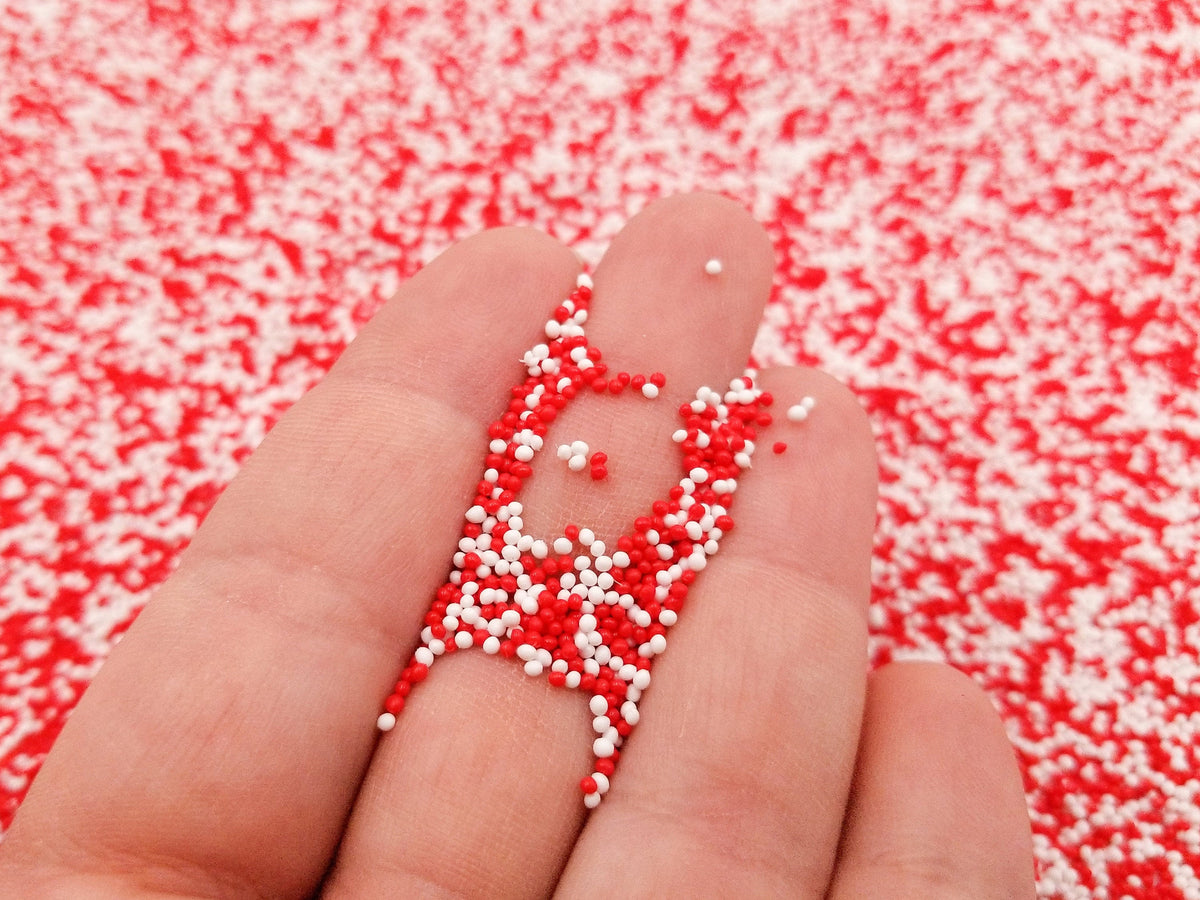 NON EBIBLE Candy Cane Crunch Fake Nonpareil Sprinkles, 1mm, Pick Your ...
