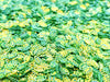 Iridescent Snakeskin Green Leaf Connector Sequins Glitter, Nail Art Glitter, Deco, Resin Embellishment, Pick Your Amount, T42