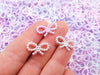 20 Small Cotton Candy Pink Blue Pearlized Open Bow Know Cabochons, Shaker Mold Resin Embellishment Cell Phone Deco, #1331