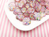 6 Pink Glitter Resin Heart Cabochons, Heart Cabochons, Cute Bling Cabs, Valentines Day Cabochons,  #1534b