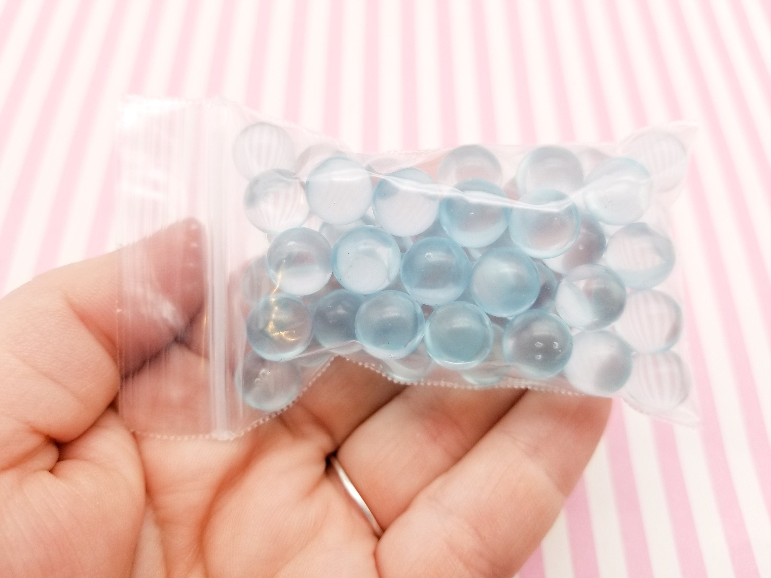 Translucent Pearls Light Blue 10mm Translucent Pearls, Popping Boba Resin Gumball Pearls ...