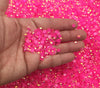 5mm AB Jelly Rhinestones, Hot  Pink Flat Backed Resin Faceted Cabs, Pick Your Amount