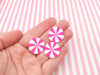 10 Large Hot Pink Jumbo 20mm Peppermint Starlight Mint Candy Cabochons,  Thin Cut Polymer Clay Mint Cabs, #1605