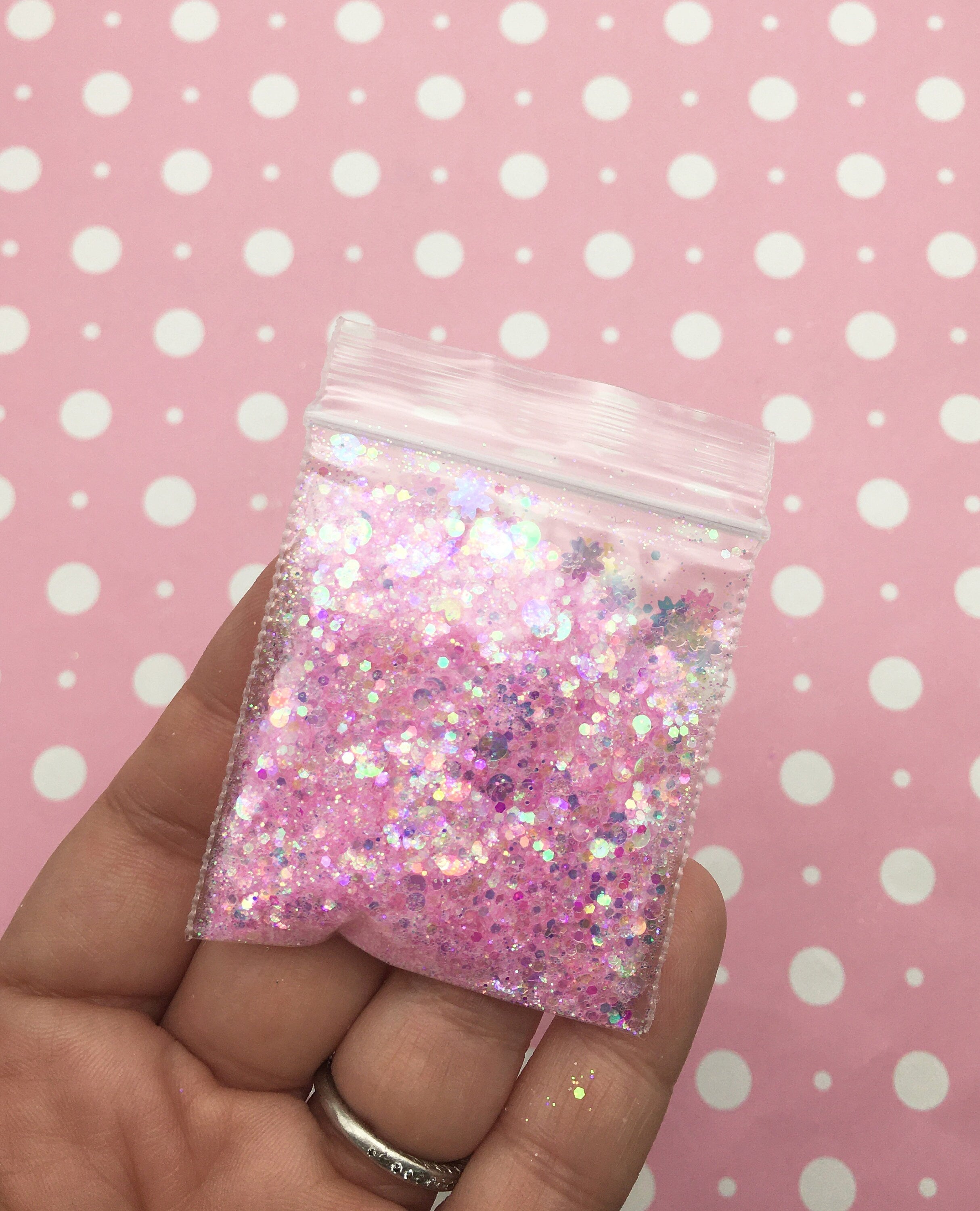 Pink Pixie Dust Iridescent Shift Assorted Shape Glitter, Pick Your Amount,  Shaker Mix, Kawaii Glitter, T85 