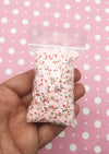 White and Pink Polka Dot Strawberry Polymer Clay Heart Sprinkles, NON EDIBLE Valentines Fake Sprinkle Nail Slices, K247