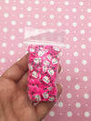 10mm Pink Bunnies With Bows Fake Polymer Clay Sprinkles, Bunny Sprinkles, Easter Sprinkles, Fimo Sprinkle Mix, Decoden Jimmies, N186