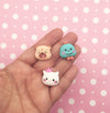6 Cute Kawaii Cartoon Character Cabochons, Great for Jewelry Slime, Decoden etc, #609B