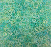 20 Small Green Blue Pearlized Open Heart Cabochons, Shaker Mold Resin Embellishment Cell Phone Deco, #1245
