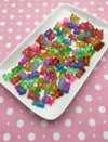 10 Multicolor Glittery, Two Tone Etc Gummy Bear Cabochons, 16x11x6mm Hard Resin #734