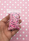 Hot Pink Polymer Clay Daisy Flower Sprinkles, Fimo Fake Sprinkle Mix, Resin Embellishment, Decoden Funfetti  P86