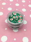 Candy Cane Peppermint Fake Polymer Clay Dessert Candy Slice Sprinkles, Mint Christmas Nail Art Slices, Miniature Dessert, N90