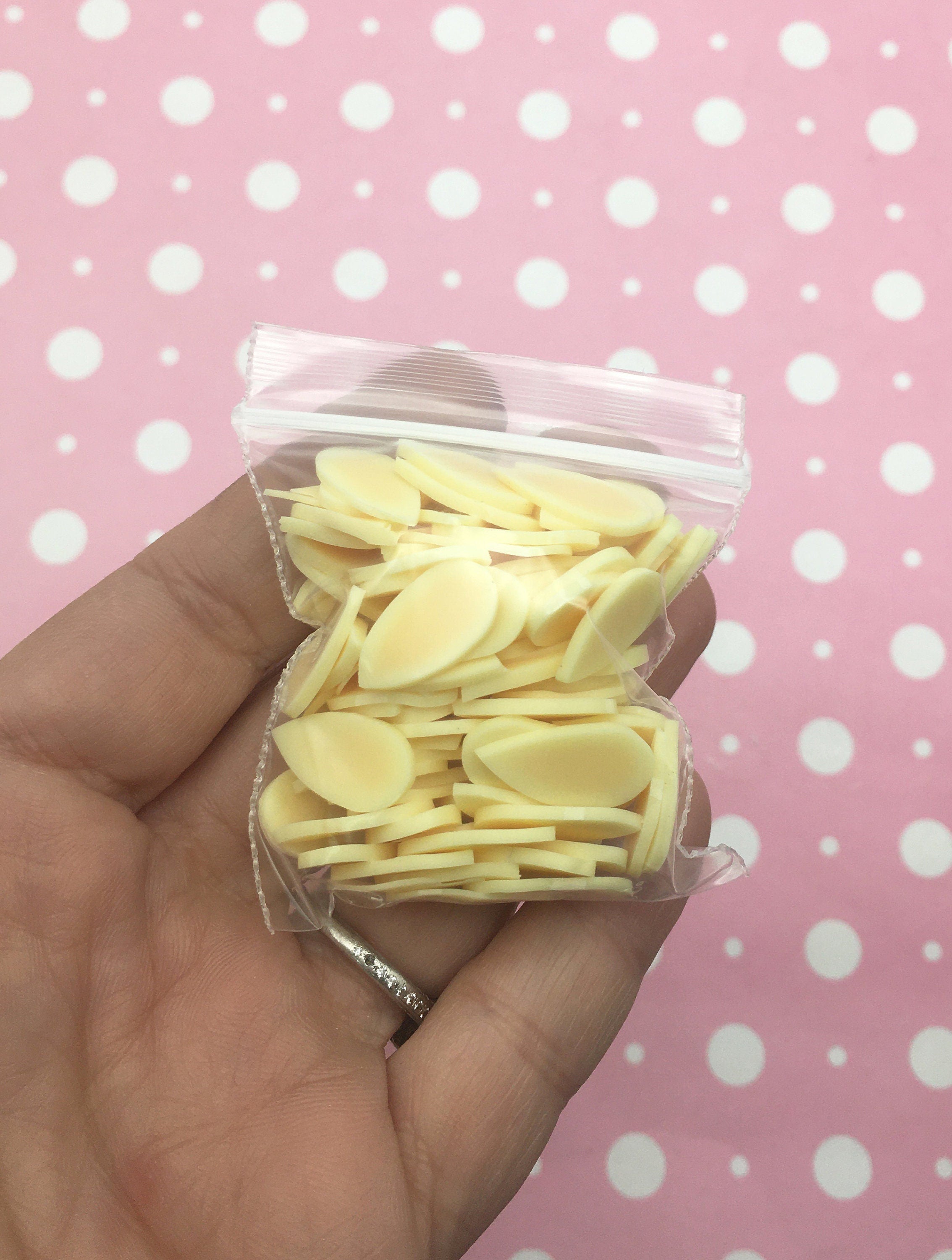 Fake Almonds Large Blanched Fake Almond Slice Sprinkles NON EDIBLE Polymer Clay Fak ...