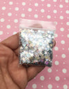 Silver Hologram Pot Leaf Marijuana Shape Glitter, 420 Holo Glitter, kawaii shaker glitter, Pick Your Amount, U182