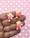 10 Pastel Candy Cane Christmas Peppermint Cabochons, Cute Xmas Resin Flat-backed Holiday Candy Cabs, #DH152b