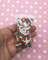 Christmas Crunch, 4mm Holiday Christmas Themed Inedible Fake Nonpareil Sprinkles, Pick Your Amount, Faux Resin Caviar Beads, V62