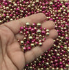 METALLIC GOLDEN CRANBERRY, No Hole Fake "Pearls", Multisize Faux Nonpareil Acrylic dragees, Opaque Caviar Bead Pearls, K27