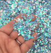Chunky Blue and Silver Round and Hexagon Confetti Glitter, 3mm Hex Glitter, Embellishment and Table Scatter, Pick Your Amount T96