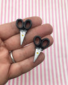 6 Miniature Resin Scissor Cabochons, Back to School Office Cabs, 387a