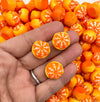 4 Round Resin Realistic Peeled Orange Tangerine Cabochons, Flat Bottomed Citrus Fruit Cabs, Orange Cabs, Dollhouse Oranges, #1010