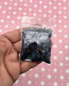 Black Hollogram Iridescent Shift Assorted Shape Glitter, Pick Your Amount, Shaker Mix, Kawaii Glitter, F644