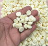 20 NON EDIBLE Resin White Chocolate Chips, Super Realistic Flat Backed Fake Bake Chip Add Ins 1350