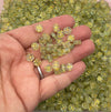 100 Transparent Greenish Gold 7mm Alphabet Beads with Glitter Flecks, Acrylic Pastel Letter Beads J53