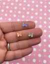 15 Multicolor Nail Butterfly Cabochons, Butterfly Cabs, Bug Cabochons, #875