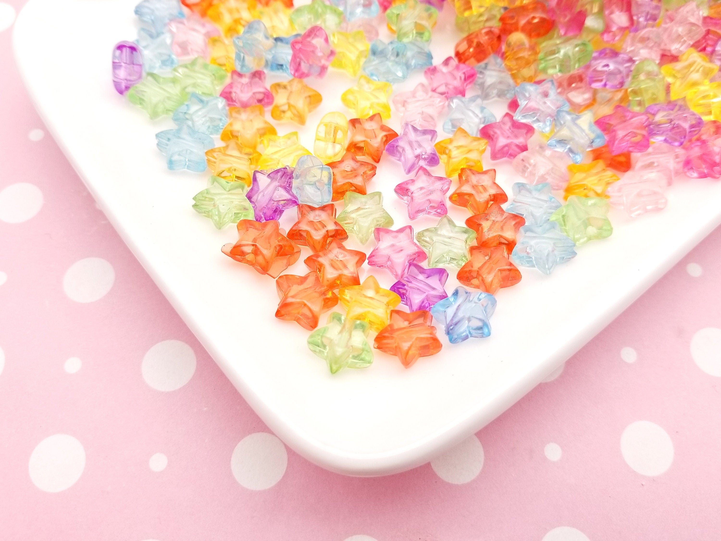 Peach bingsu Beads Iridescent Crispy Bingsu Straw Beads for Crunchy Slime,  3D Glitter, Slime Supply