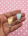 3 Assorted Miniature Milkshake Frappuccino Drink Cup Cabochons Charm Pendants, Multicolor Cabochons, Iced Drink Cups, #664