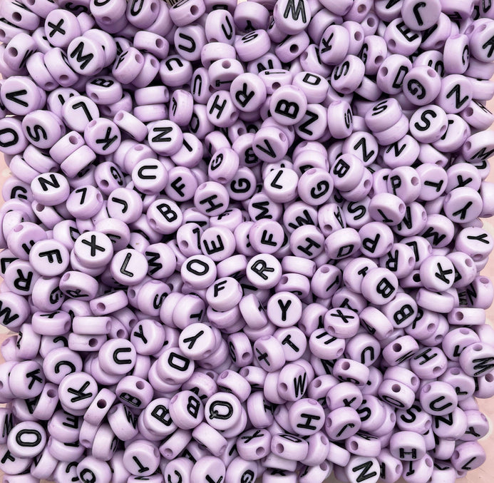 10mm Silicone Letter Beads, Pink Silicone Alphabet Beads for Names