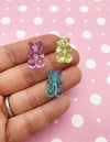 Ten Top to Bottom Drilled Glossy Gummy Bear Beads, 16x11x9mm Hard Plastic, J186