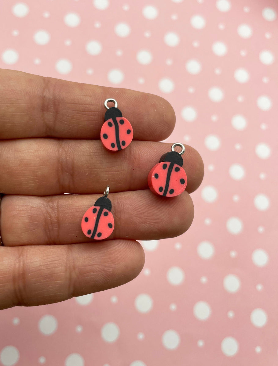10 Clay Lady Bug Pendant, Cute Ladybug Charms, 797a – Happy Kawaii Supplies