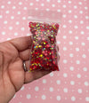 Red Multi-size AB Transparent Jelly Rhinestones, Flat Backed Resin Faceted Cabs 3mm 4mm 5mm 6mm Mix
