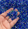Sapphire Blue Multi-size AB Transparent Jelly Rhinestones, Flat Backed Resin Faceted Cabs 3mm 4mm 5mm 6mm Mix