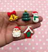 5 Piece Christmas Cabochons Set, Assorted Holiday Xmas Cabs Dh143