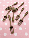 4 Large Brass Fork Pendants Fork Charms, #DH69