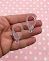 Five Huge Clear Plastic Lobster Clasps, F545