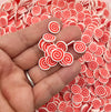 10mm Red Jelly Roll Cake Polymer Clay Dessert Slices, Nail Art Slices, Faux Dessert, Miniature Dessert, M156