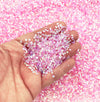 Rosey Pink Iridescent Crispy Bingsu Beads for Crunchy Slime, Iridescent Straw Beads, 3D Glitter, Kawaii Slime Supply,