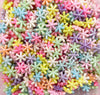50 Assorted AB Pastel Acrylic Daisy Flower Beads, Fairy Kei Beads J25