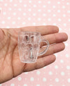 3 Clear Plastic Miniature Dollhouse Beer Glass Charms for Decoden, Fake Food, and Doll Props, #G113