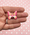 6 Pink Butterfly Cabochons, Butterfly Cabs, Bug Cabochons, #711B