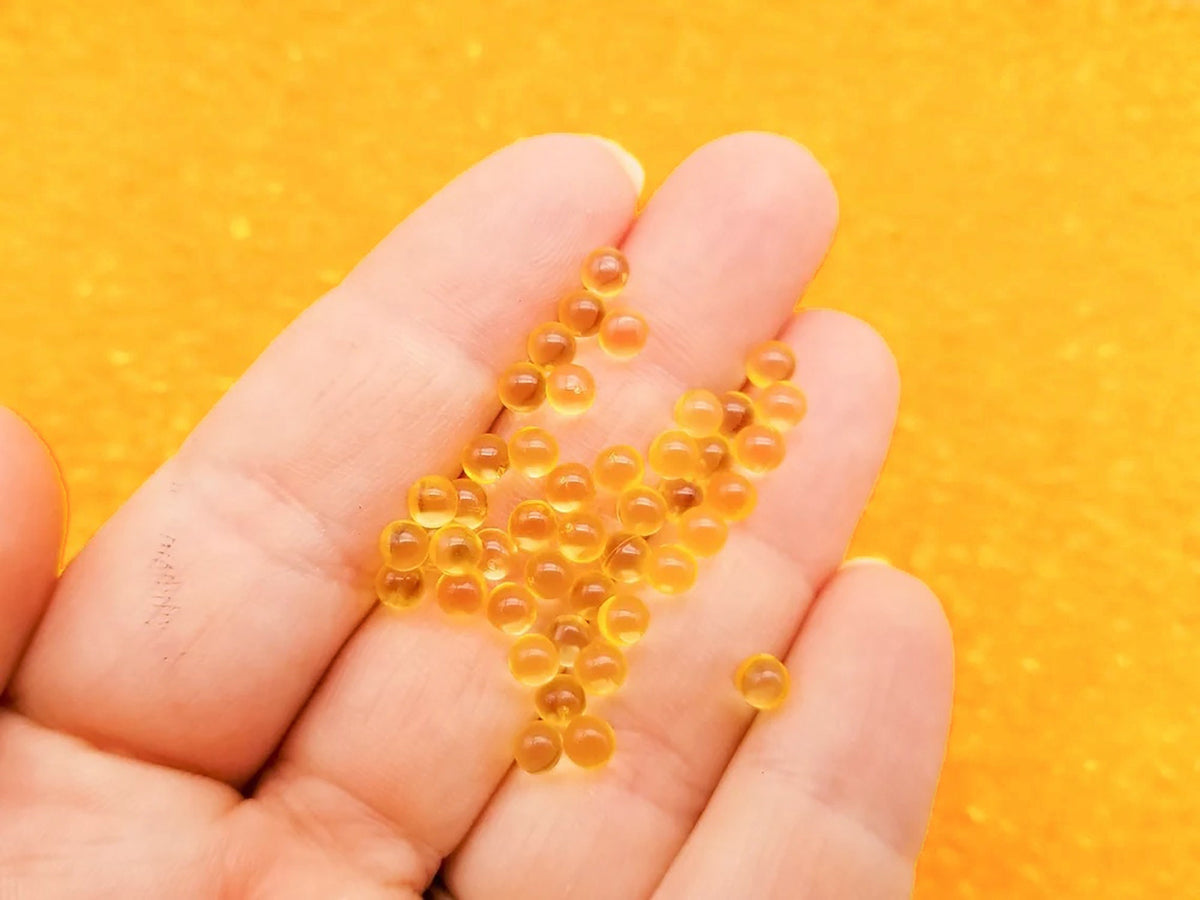 Orange Yellow 4mm Translucent Pearls, Popping Boba Resin Gumball Pearl ...