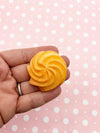 3 Life Sized Realistic Fake Danish Spritz Butter Cookie Pastry Cabochons  #1088