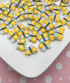 10 Pastel Blue and Yellow Butterfly Cabochons, Butterfly Cabs, Bug Cabochons, #108a