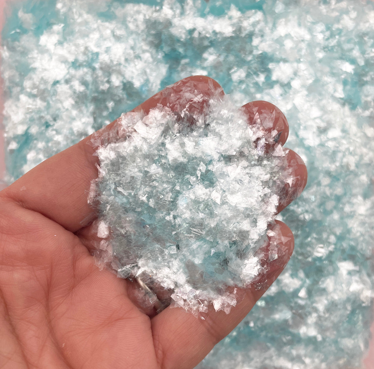 10g or 50g Pale Ice Blue Cellophane Solvent Resistant Iridescent Chunk ...