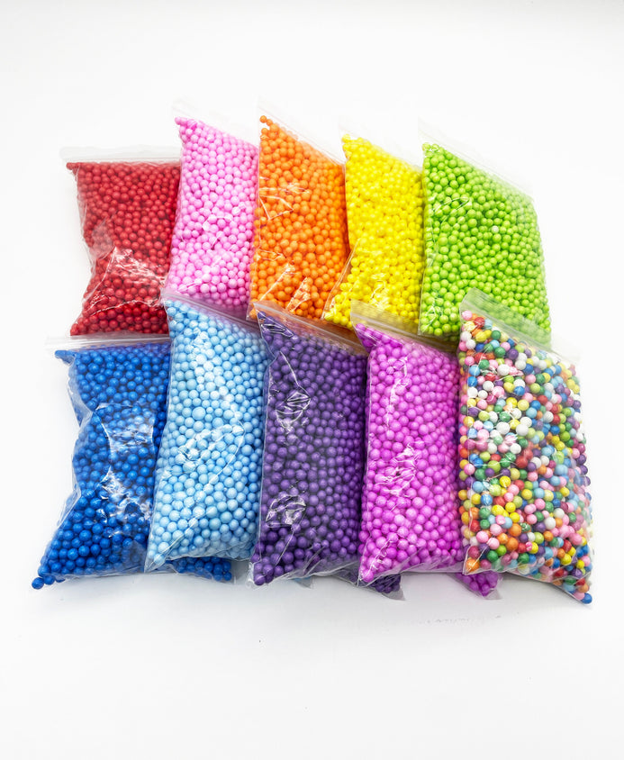 LARGE BRIGHT Foam Beads for Slime 2.5 - 3 Cups, 10-15 Grams – Happy Kawaii  Supplies