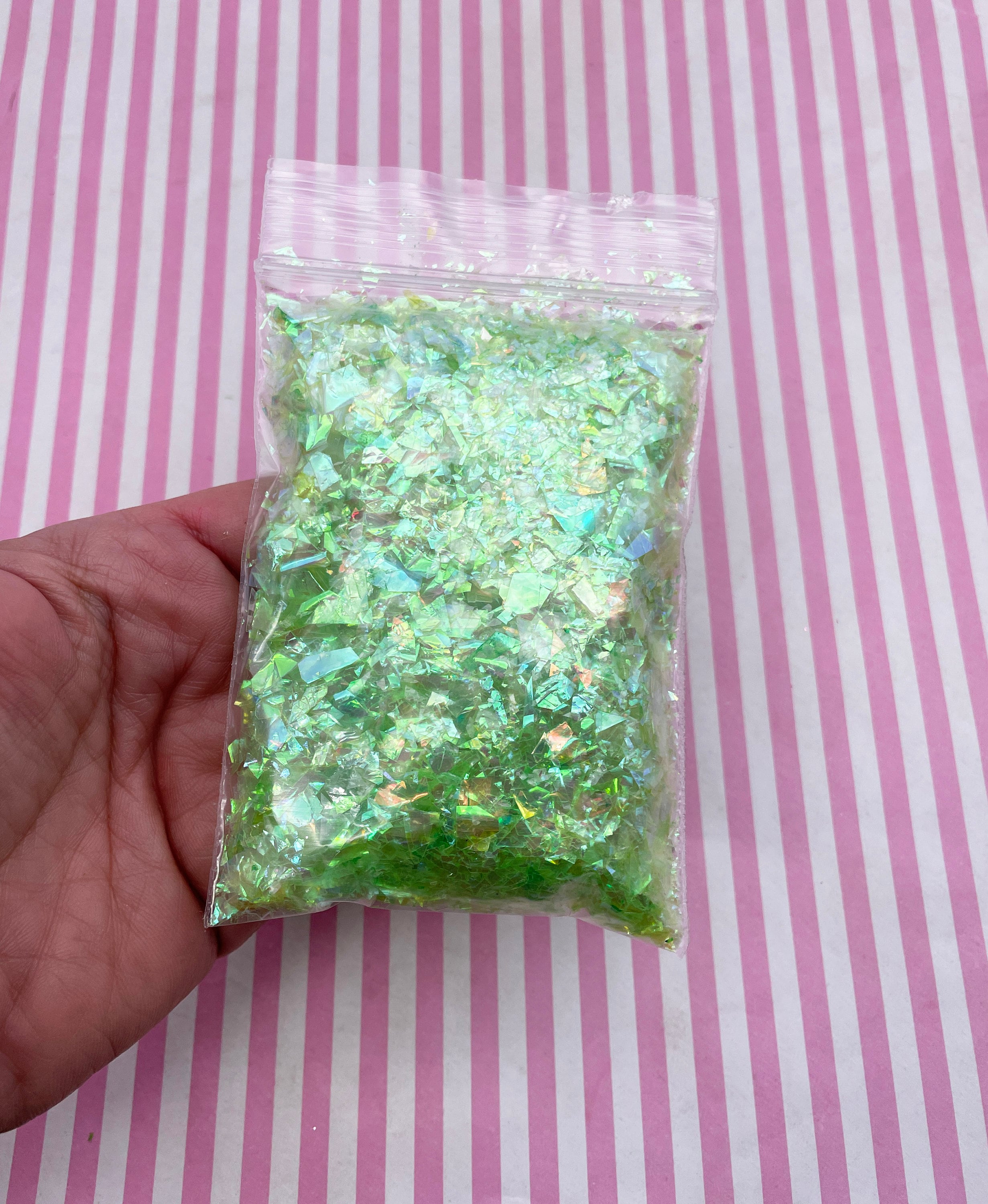 Spring Cellophane 10 or 50 Grams Spring Green Cellophane Solvent Resistant Iridescent Gl ...