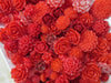 10 Piece Red Mix Flower Cabochons Grab Bag 10pc Roses Mums (DESTASH SALE) F668